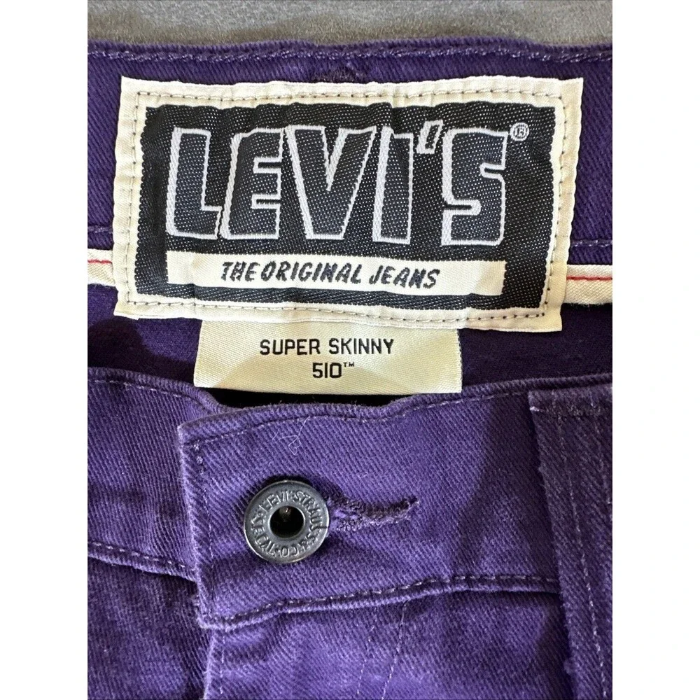 Levi’s Super Skinny 510 Purple Jeans Mens 31x32 4002 Mexico Original Black Label